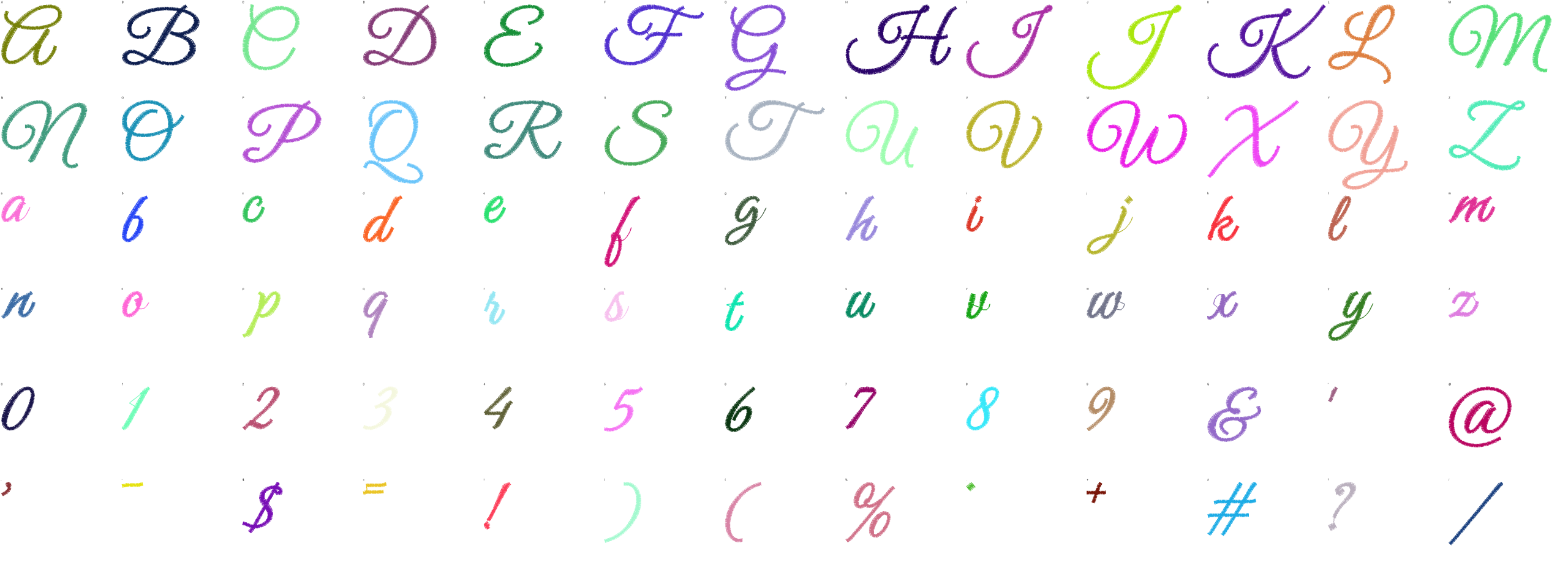 Velvet Vows full alphabet at 1 inch