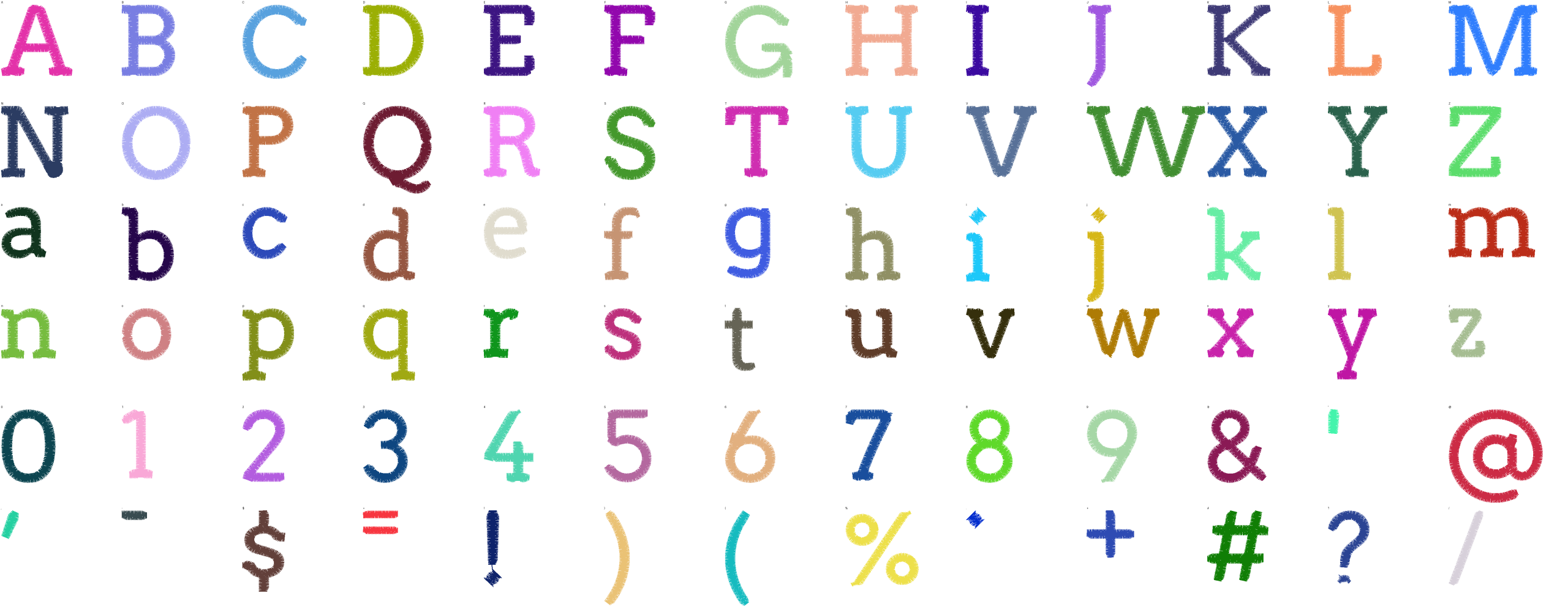 Workshop Slab full alphabet at 1 inch